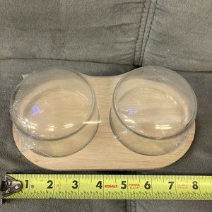 Target Bullseye Cloche Board Tray with 2 Glass Dome Lid Food Safe Display